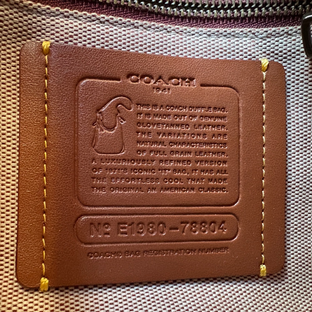 Coach 1941 Archive Duffle 20 in Oxblood - Picture 4 of 4